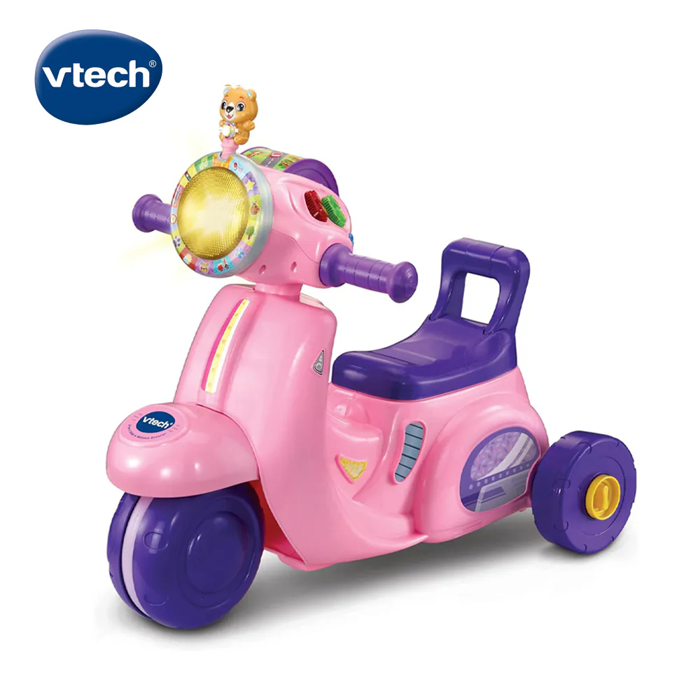 《 英國 Vtech 》 Vtech 2合1嚕嚕摩托車 - 粉色