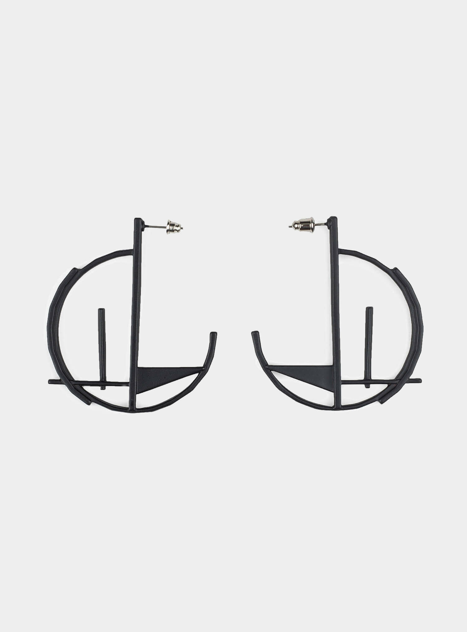 RECOVERY 上視建築圖耳環 霧黑