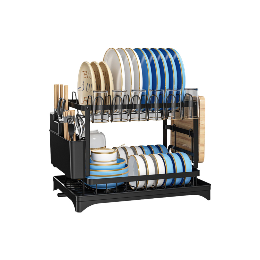 雙層碗碟瀝水架
