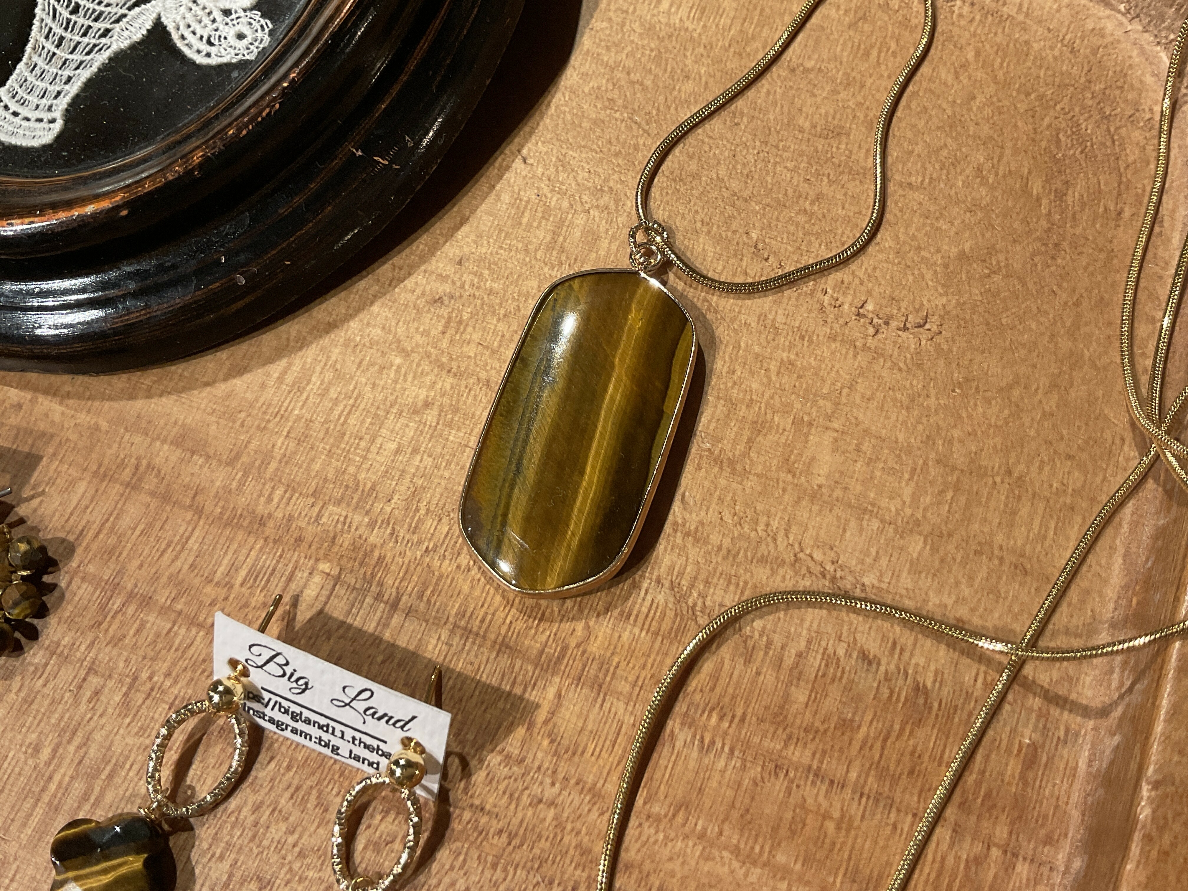 [Big Land] 虎眼石不銹鋼項鍊 | NO.321