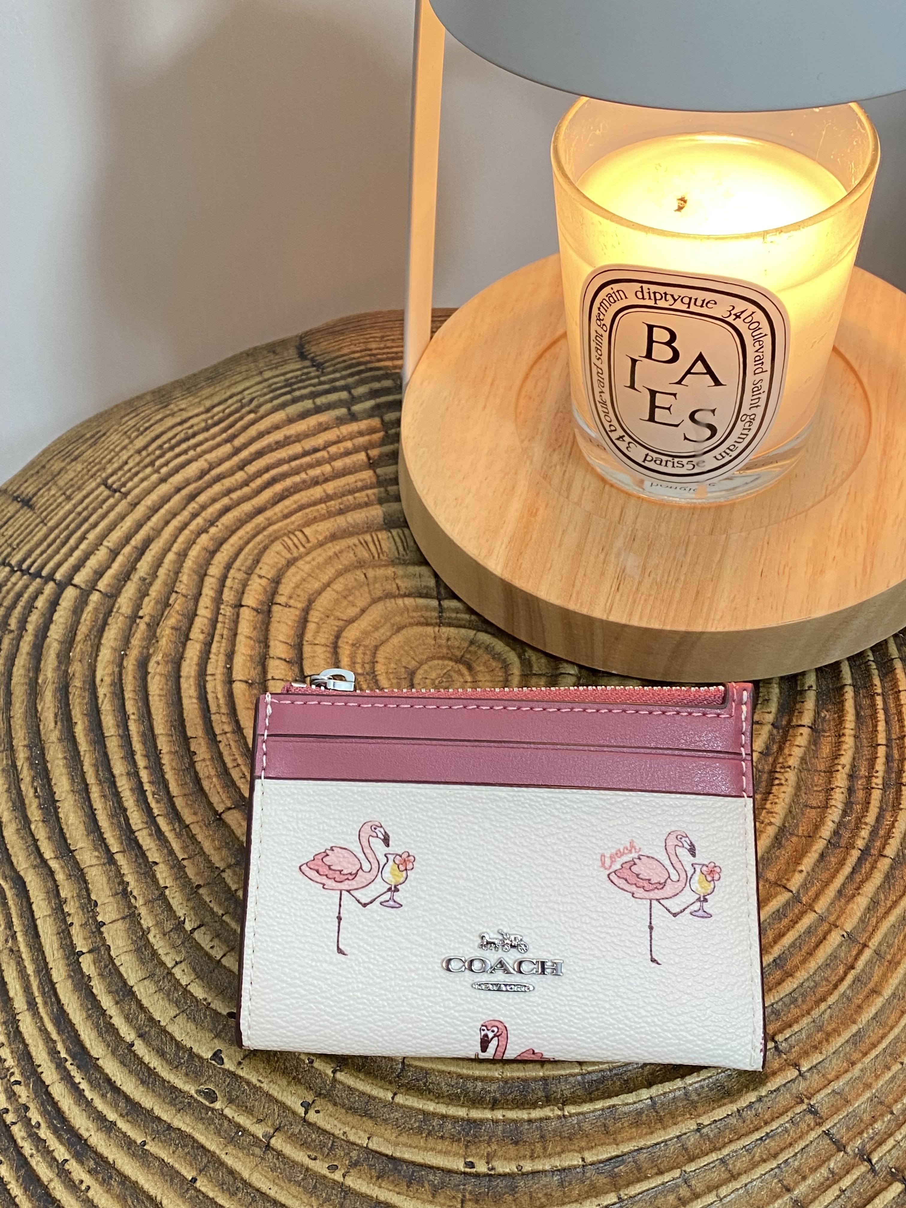 美國現貨 Coach Flamingo Mini ID Card Case - Cream