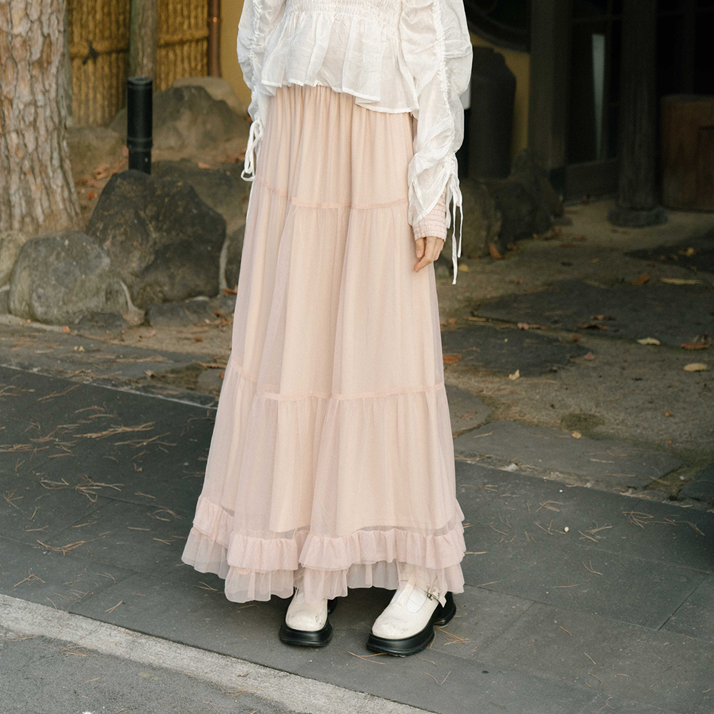 Elegant layered cake umbrella skirt, sold in three colors【03021447】in stock+pre-order