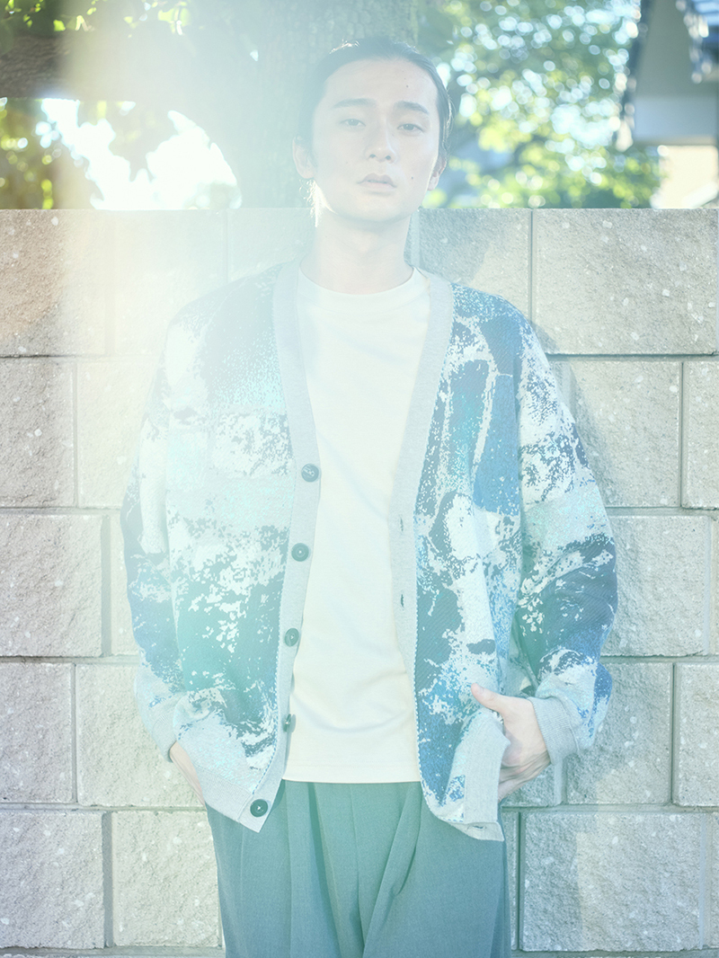 Marbles II Jacquard Cardigan Gray/Blue