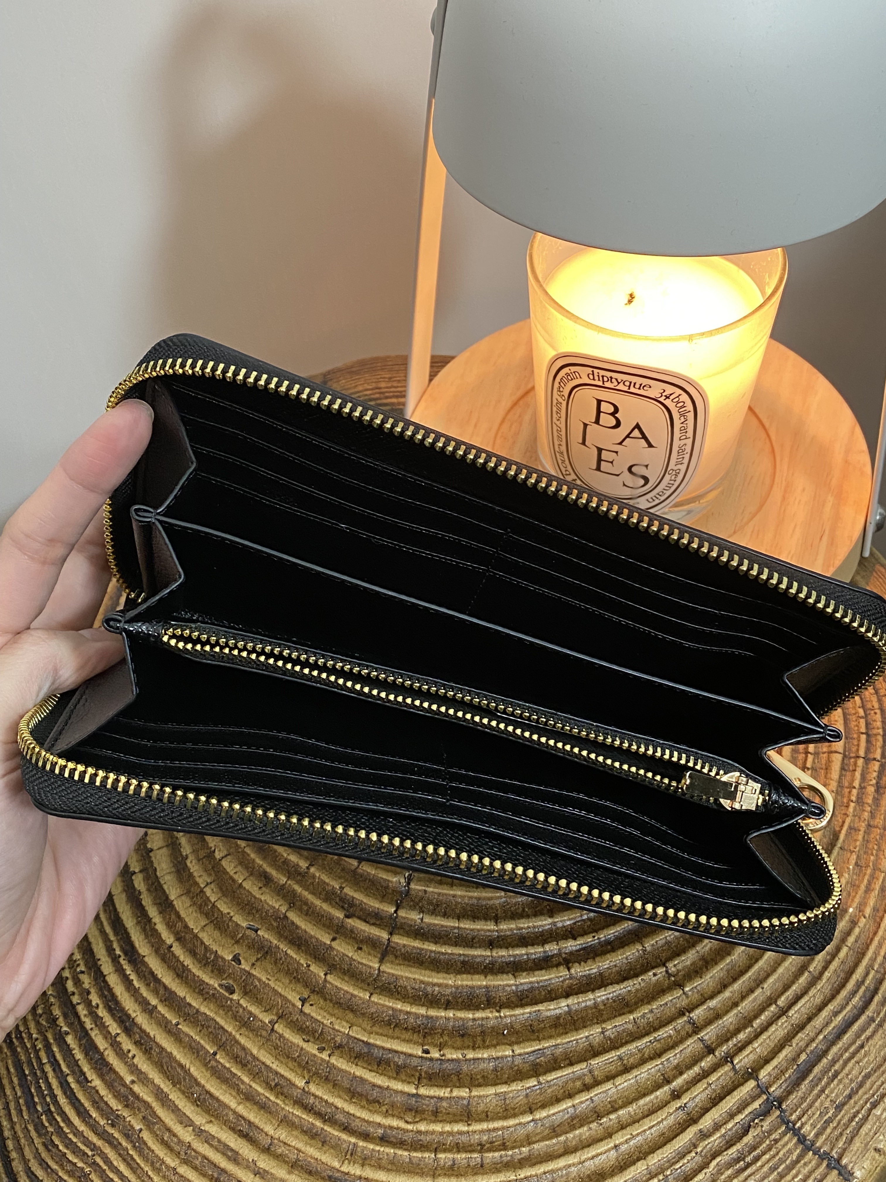 美國現貨 Coach Long Zip Around Wallet Wristlet - Black