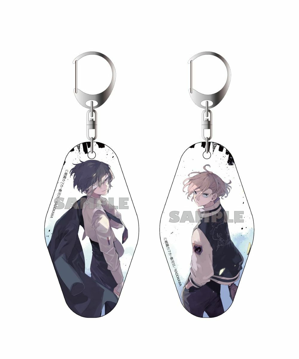 預購-【再販】「文豪Stray dogs」春河35全新繪製插圖 復古飯店鑰匙圈（C100）【日本進口精品】