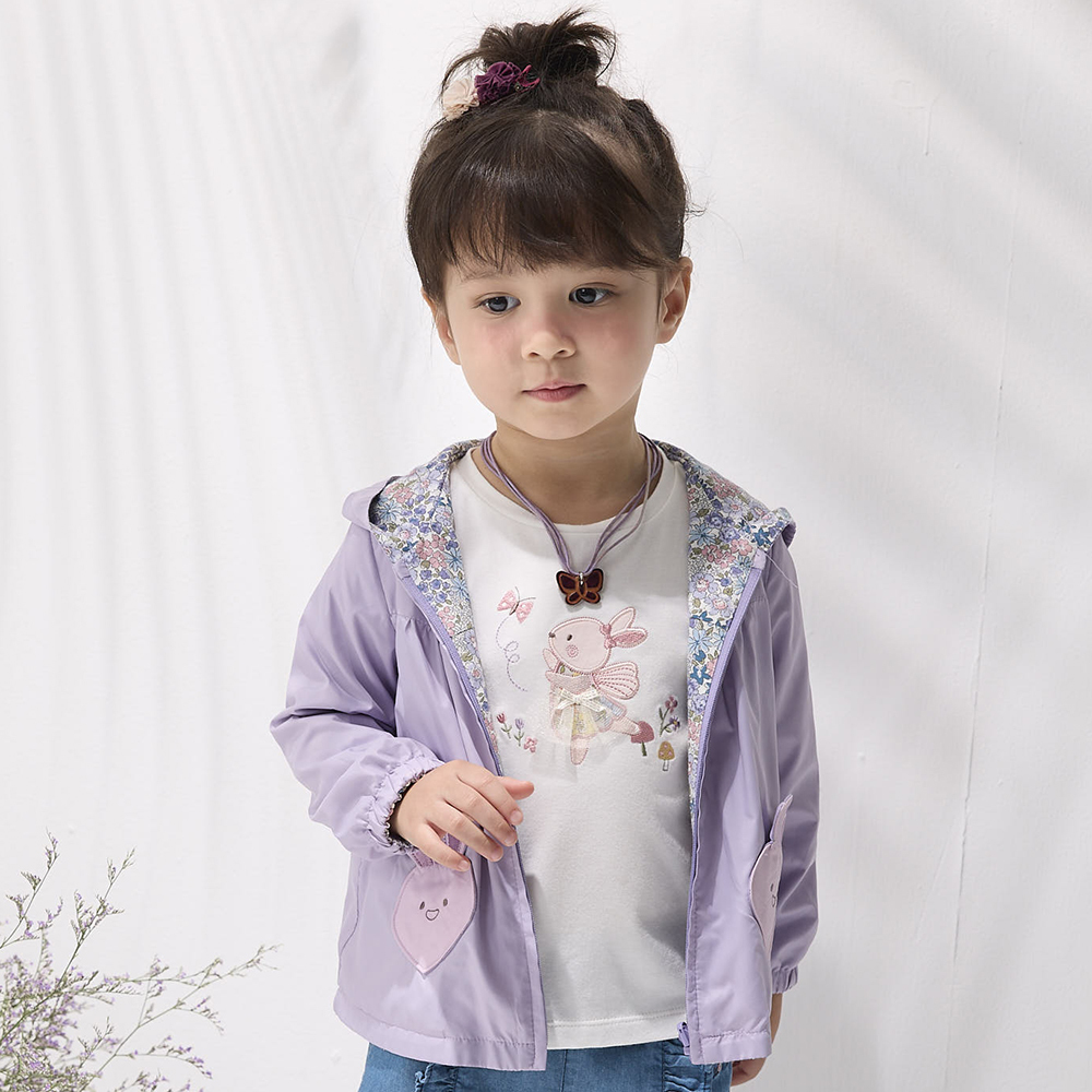 PIPPY 雀躍小白兔泡泡袖棉質上衣 白