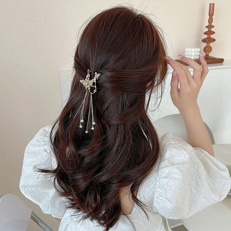 Rhinestone Tassel Small Hair Claw