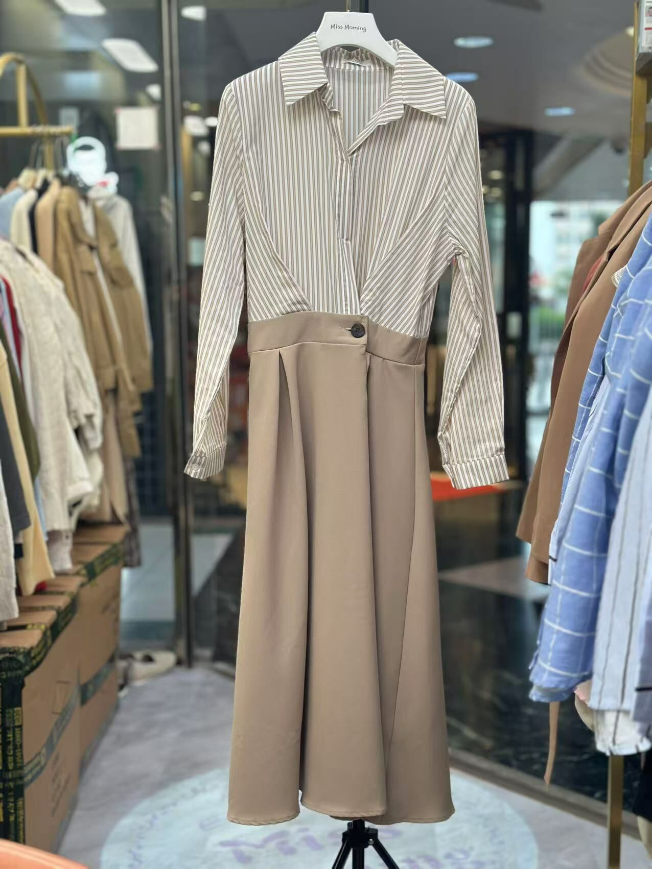 高質條子假2件連身裙🥳🥳