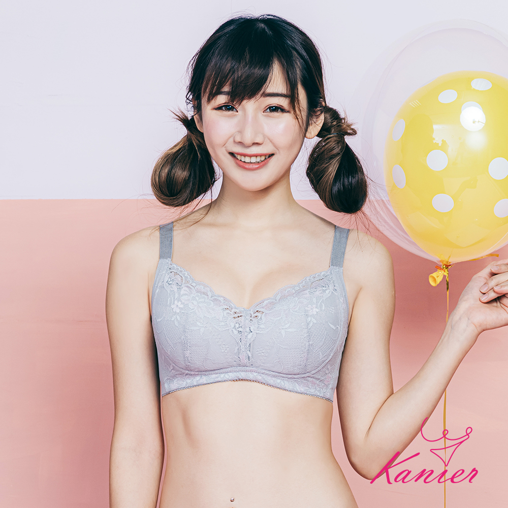 【Kanier卡妮兒】夢裡花叢間 無鋼圈內衣【5010 灰色 -C / D / E罩杯】
