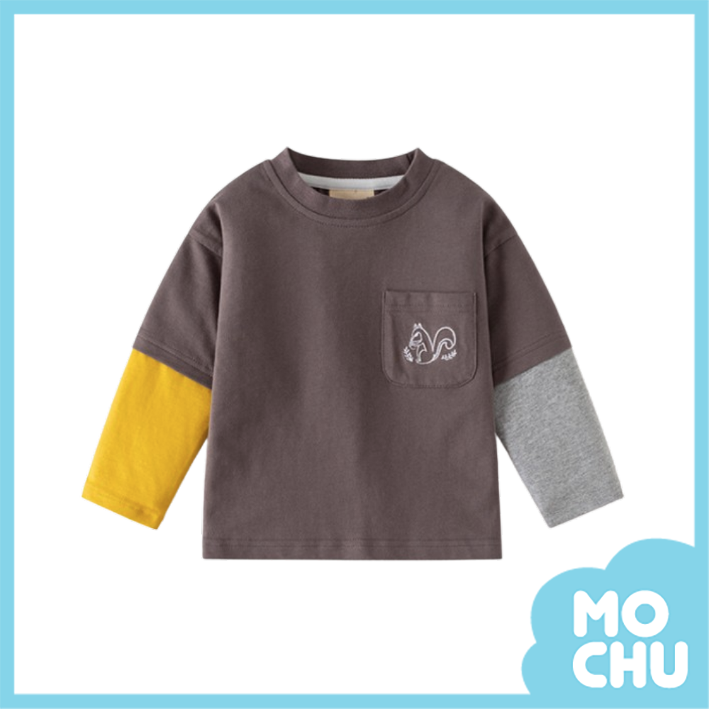 松鼠拼色假兩件上衣(二色)