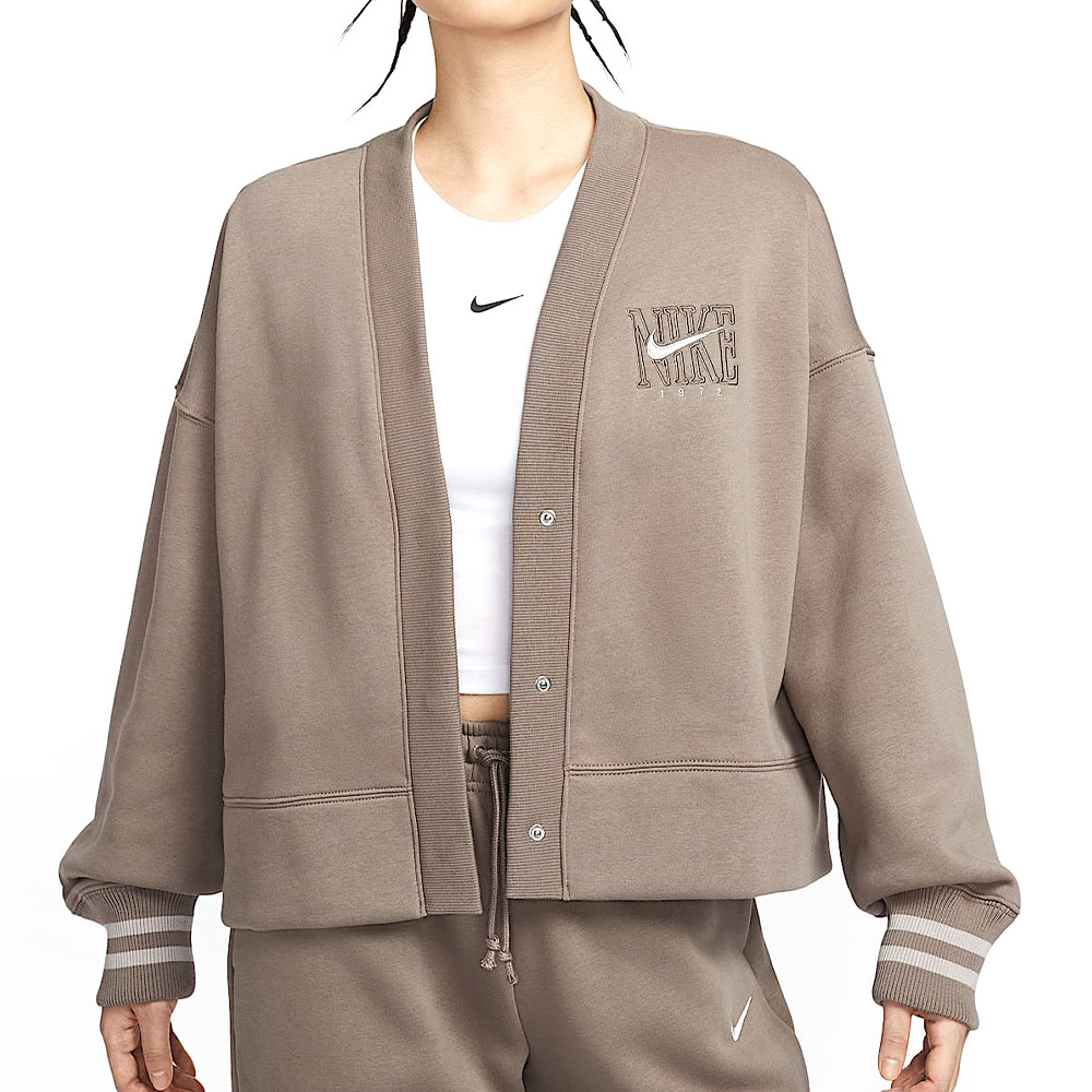 Nike PHNX FLC OOS GX CRDGN 女款 棕色 運動 休閒 刷毛 寬鬆 外套 HJ0947-233