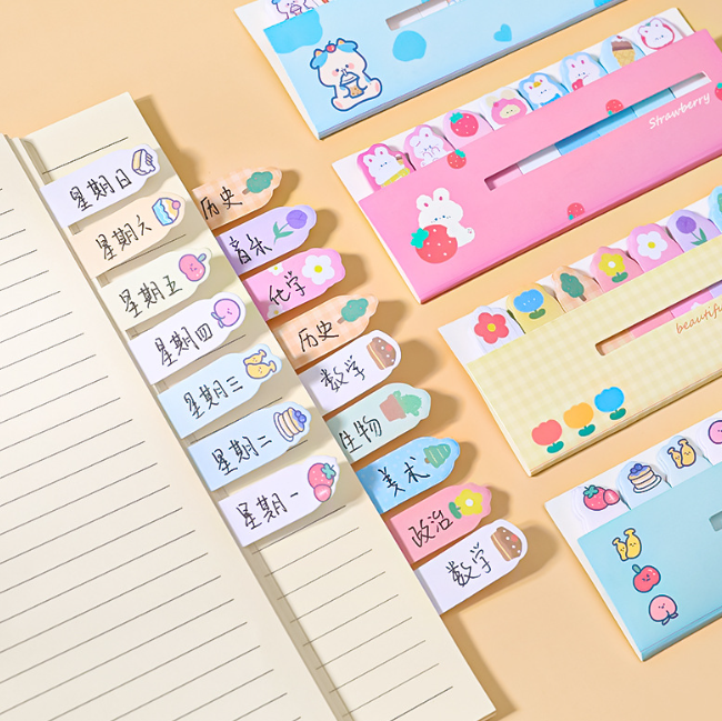 便利贴卡通动物排排站索引贴（款式随机）