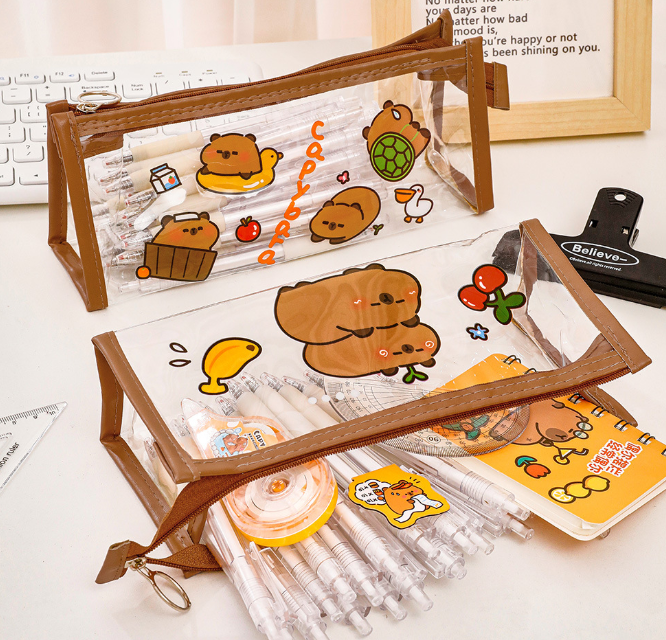 卡皮巴拉透明笔袋铅笔盒 随机