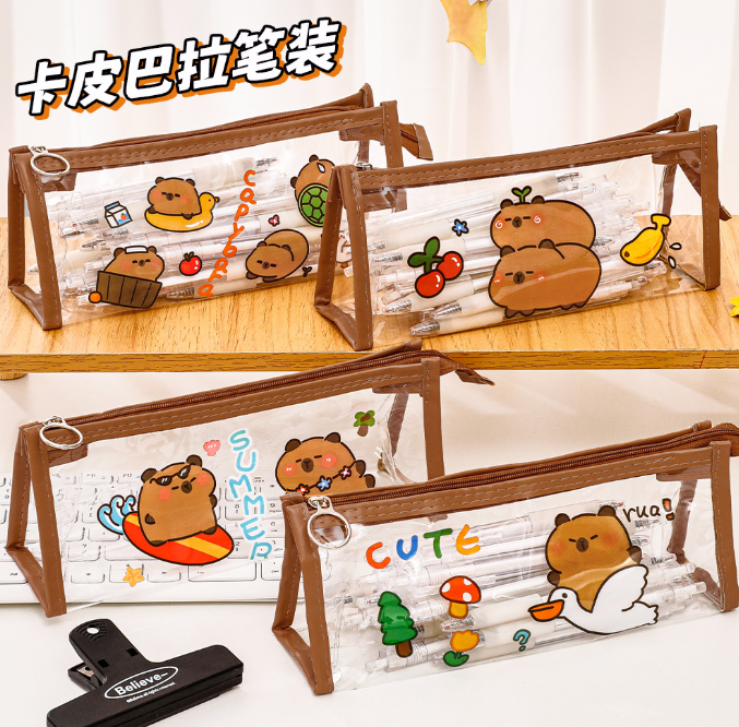 卡皮巴拉透明笔袋铅笔盒 随机