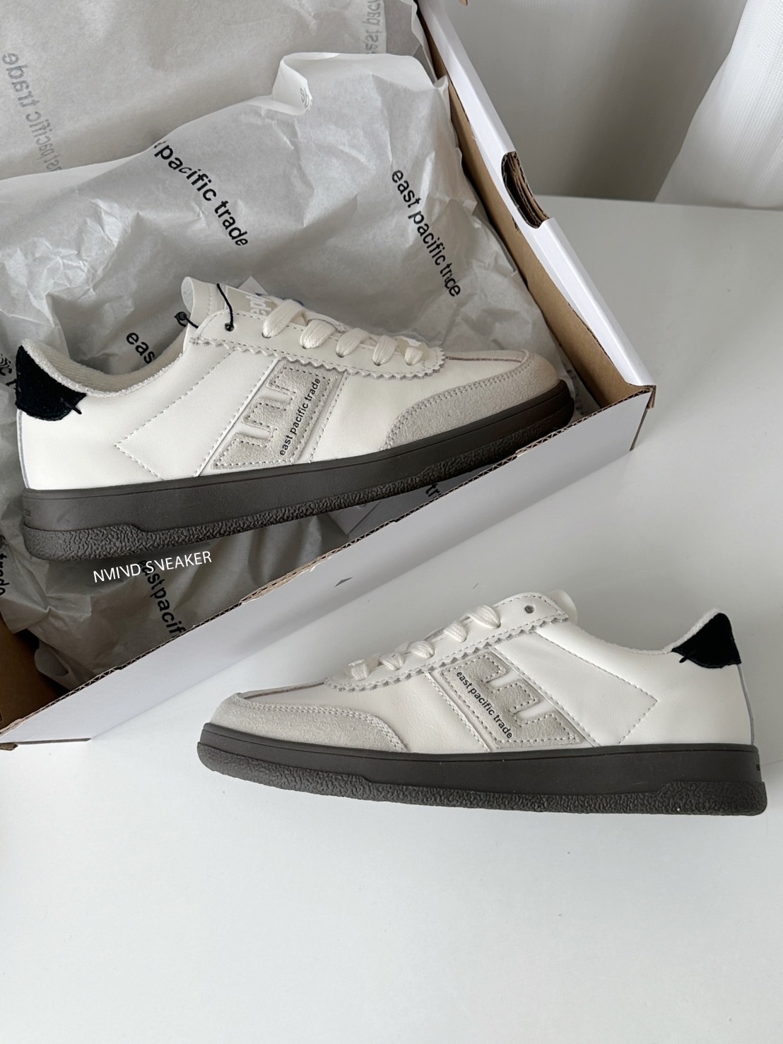 <韓妞的鞋✨> EPT 復古德訓鞋 白灰色 黑屁屁 (OFF WHITE/GREY/BLACK)
