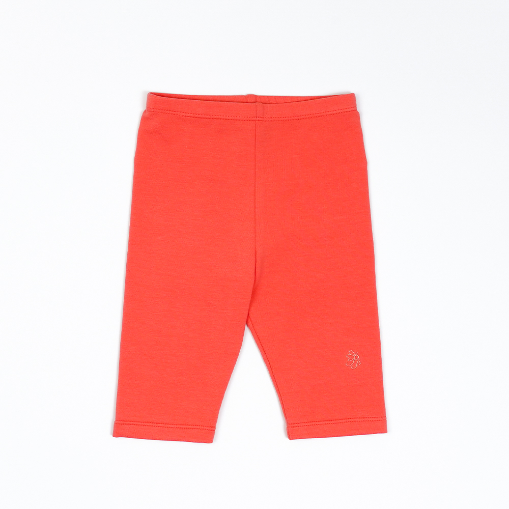 PIPPY 百搭棉質6分緊身褲 橘紅