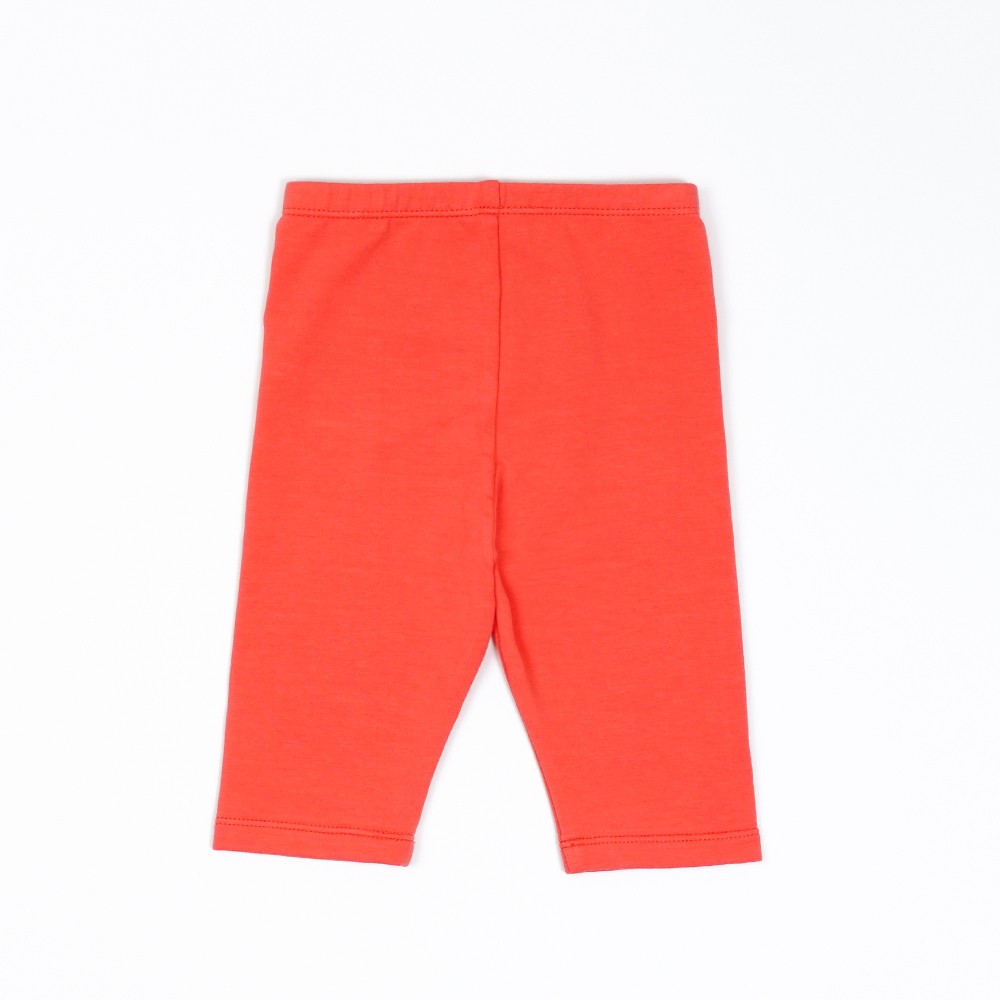 PIPPY 百搭棉質6分緊身褲 橘紅