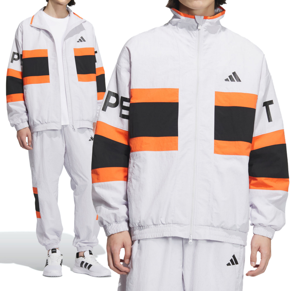 Adidas Word WOV JKT 男款 白黑橘色 運動 休閒 亞規 Logo 長袖 外套 JM2066