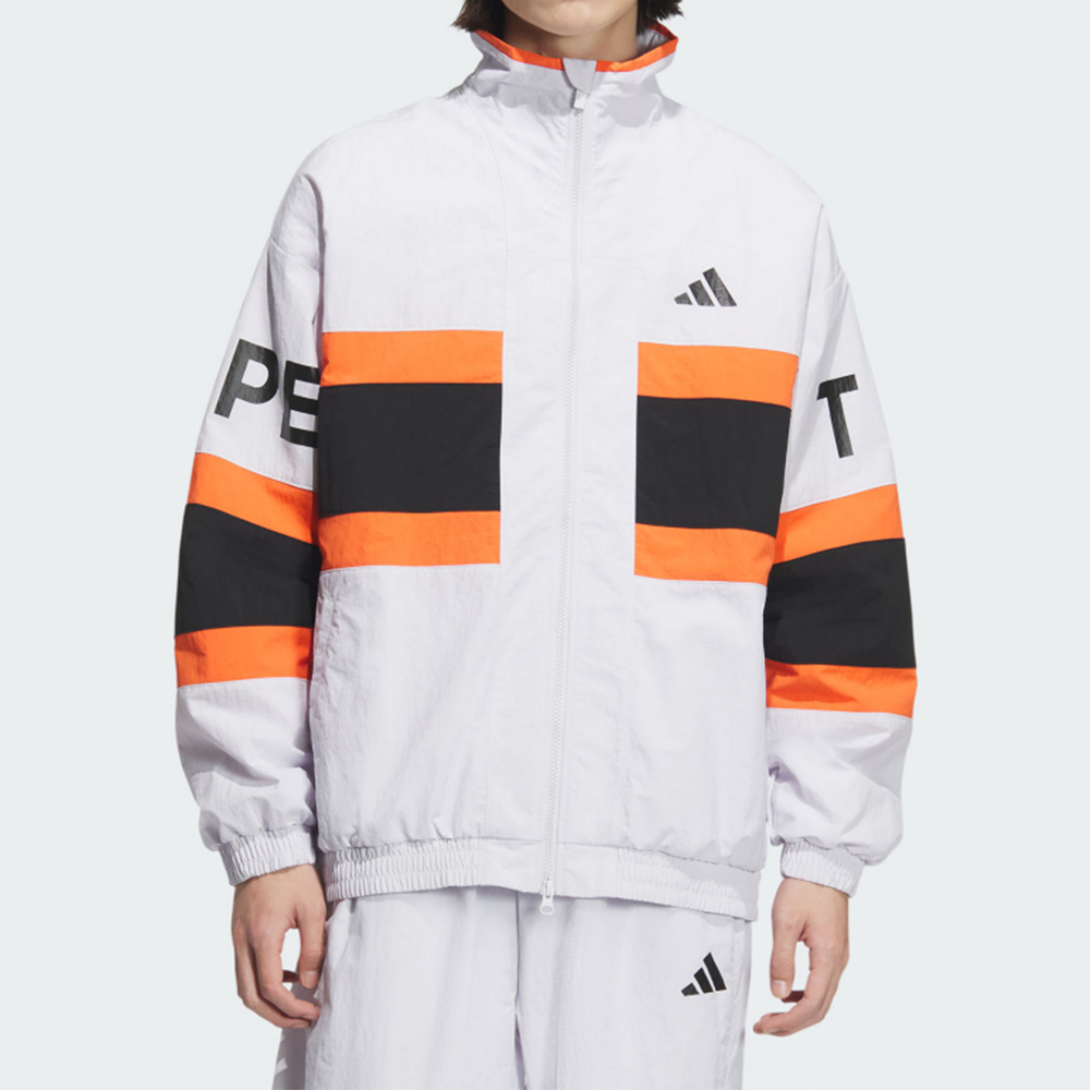 Adidas Word WOV JKT 男款 白黑橘色 運動 休閒 亞規 Logo 長袖 外套 JM2066