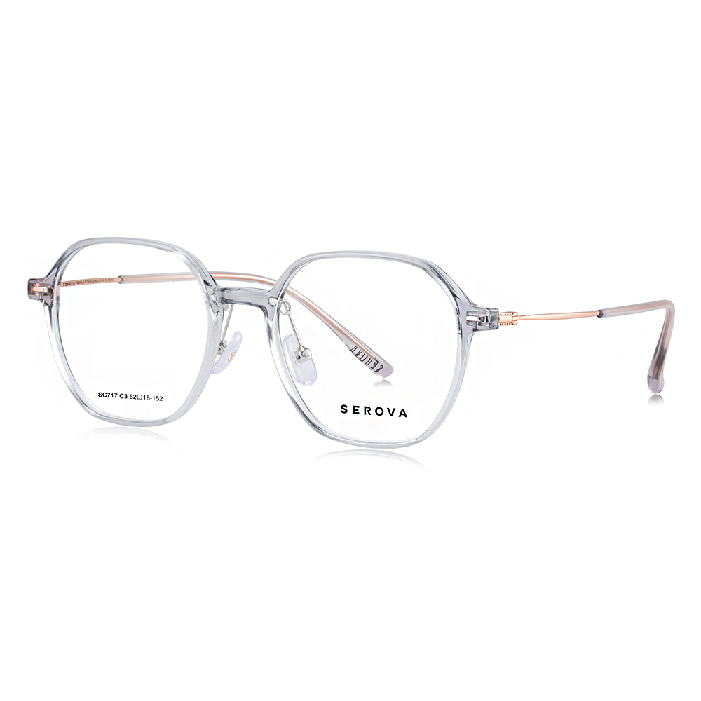 【SEROVA】SC717 (六色) 切角方框光學眼鏡 ♣