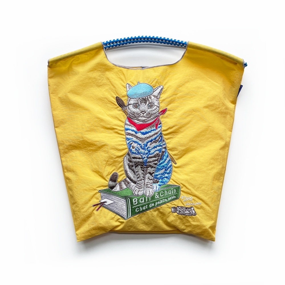 Ball＆Chain 刺繡環保購物袋 M號 - 黃 (31300910)