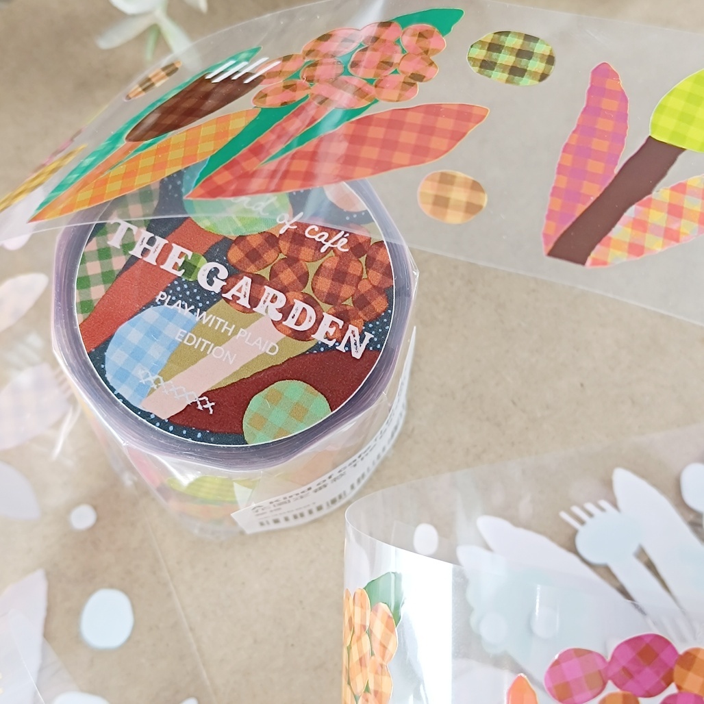 A Kind of cafe什物．格子花園定番款 The Garden 5cm亮面PET膠帶 <整捲/分裝>