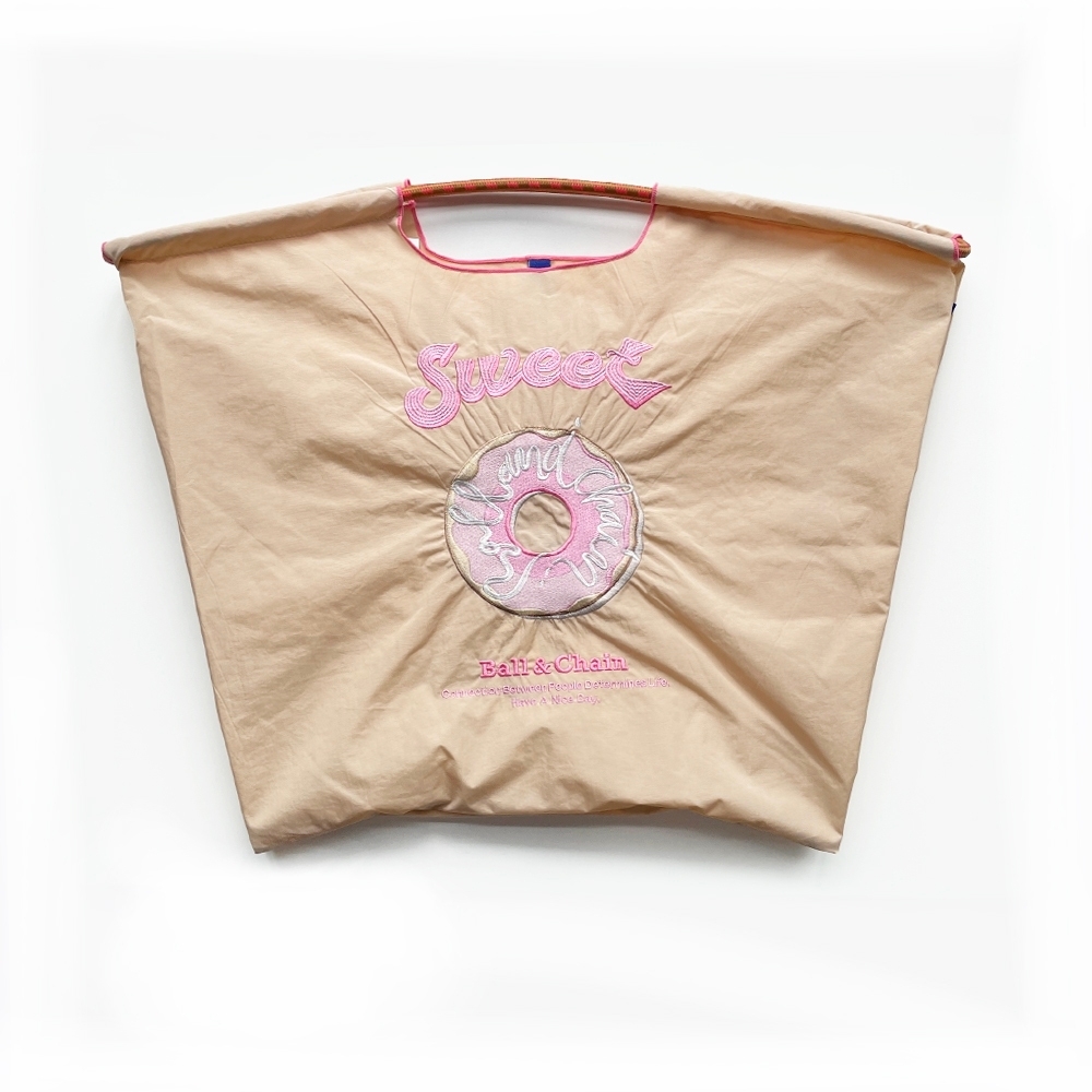 Ball＆Chain 刺繡環保購物袋 L號 - 粉膚 (30110503)