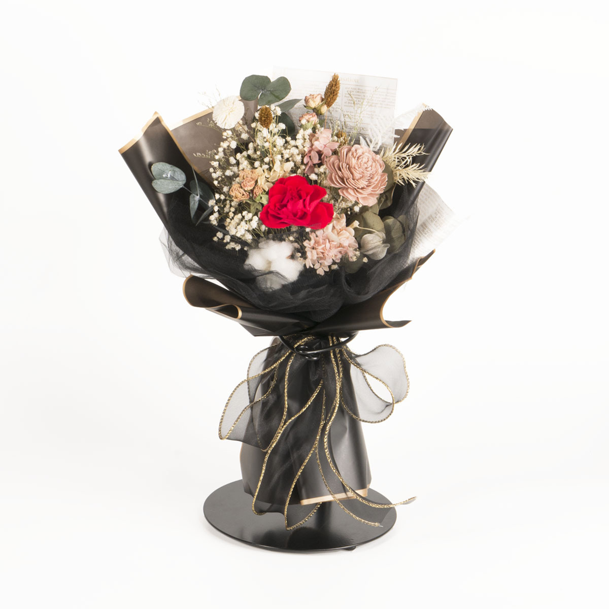 【暗夜玫瑰】中型乾燥花束