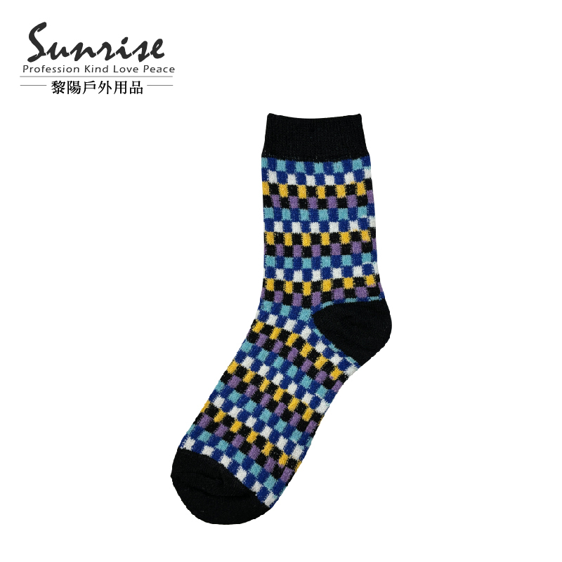棋盤格中筒羊毛襪 中性款 (5色) 44AY250105