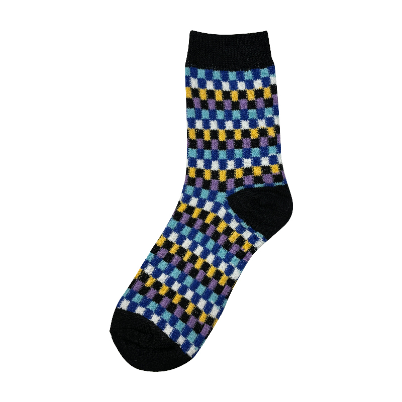 棋盤格中筒羊毛襪 中性款 (5色) 44AY250105