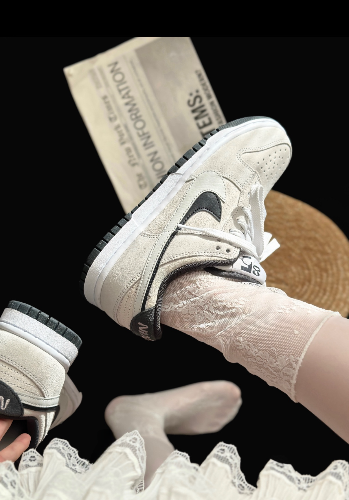 Nike Dunk Low 85 黑白千層 黑灰白 雙勾 麂皮 HV1800-101/預購