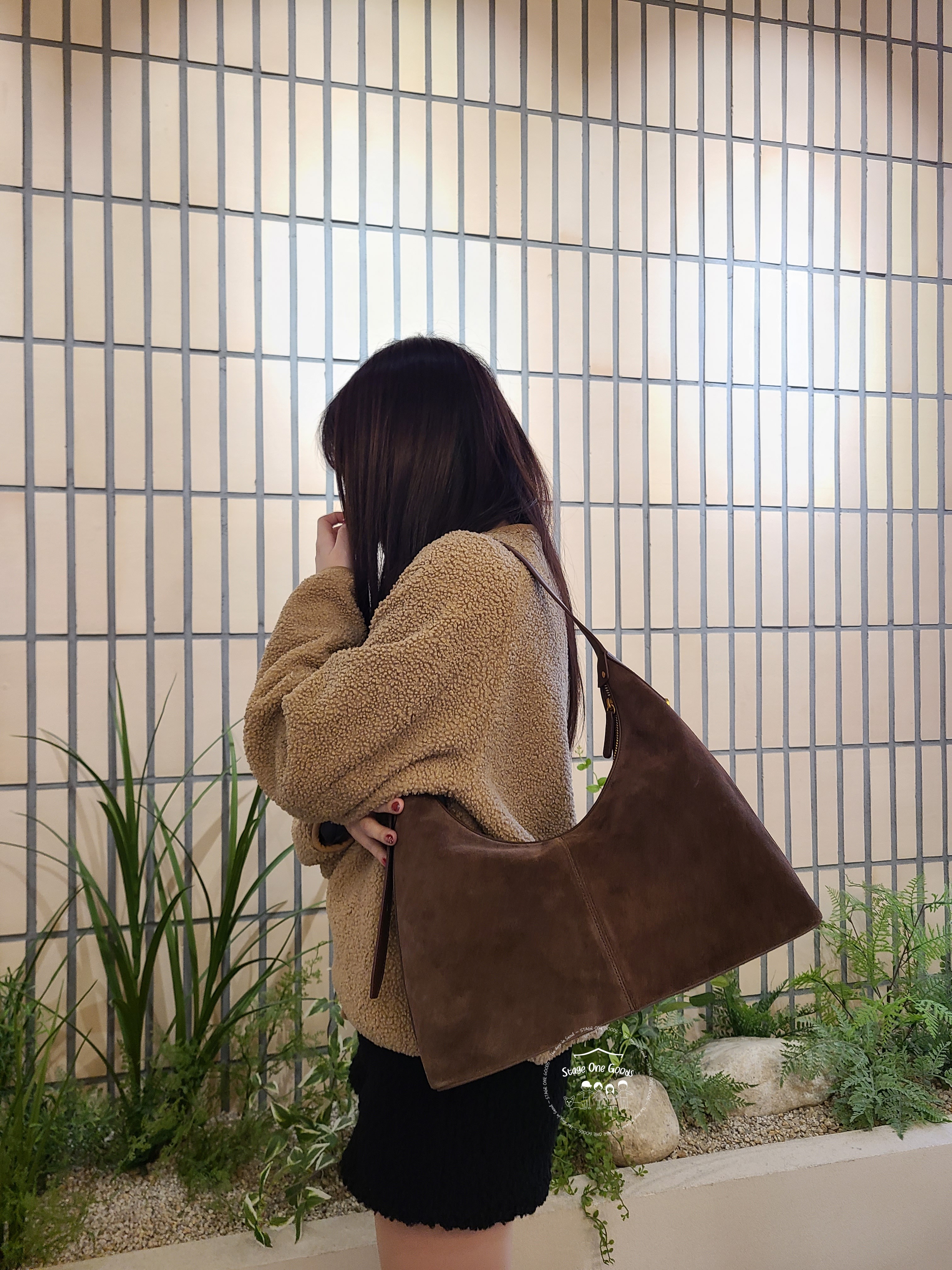 韓國[demeriel] Veneta Hobo Bag Medium Wood Brown MUSINSA公式 | DEMERIEL Veneta Hobo Bag Medium Wood Brown
