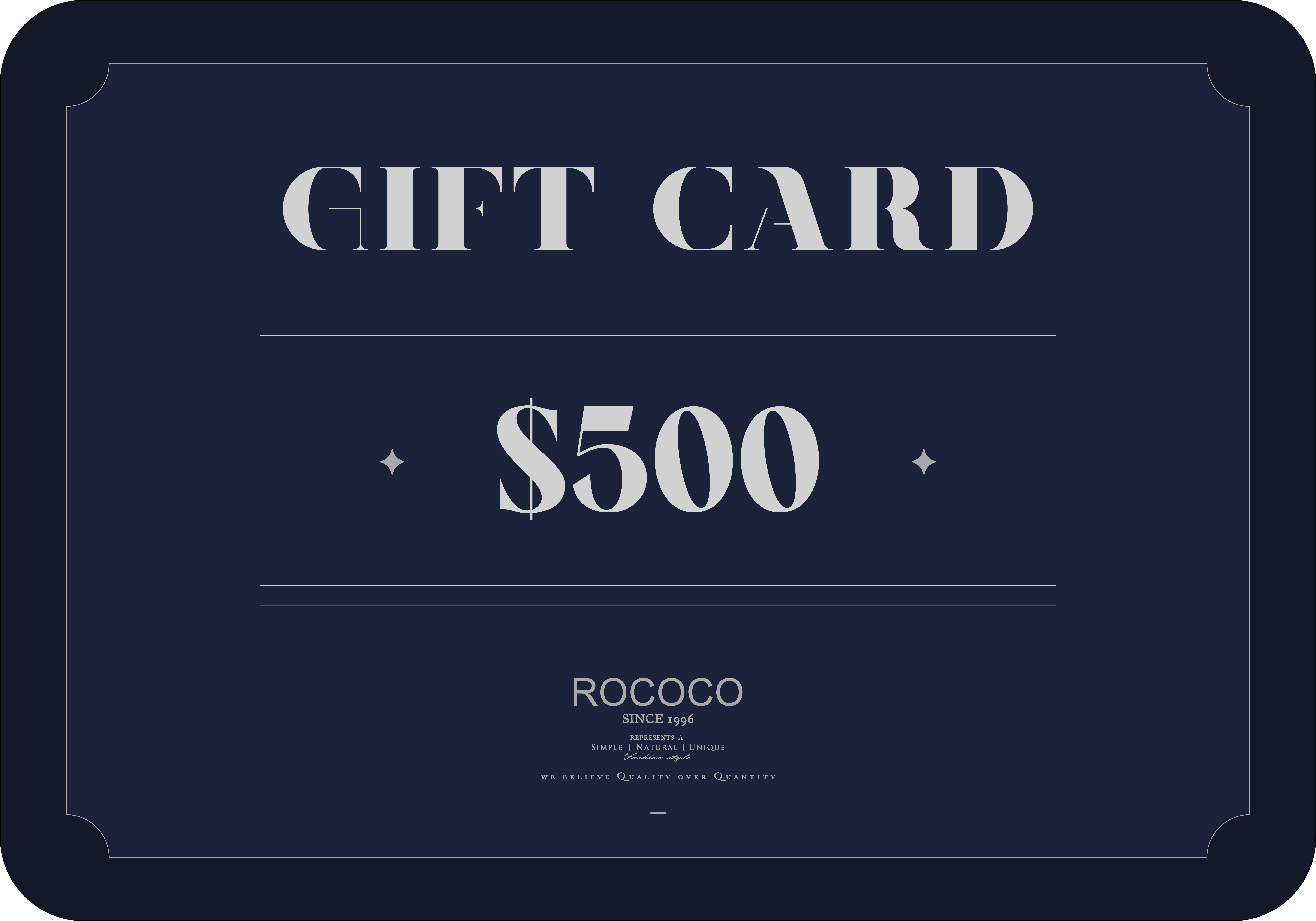 【ROCOCO $500 電子禮品卡 】