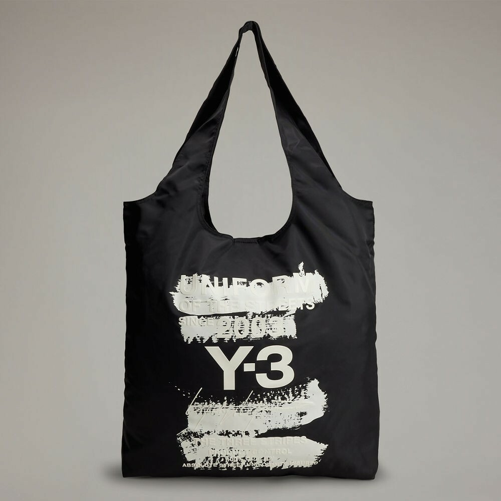 【 Y-3 TOTE 筆觸圖案托特手提包 - 黑 】