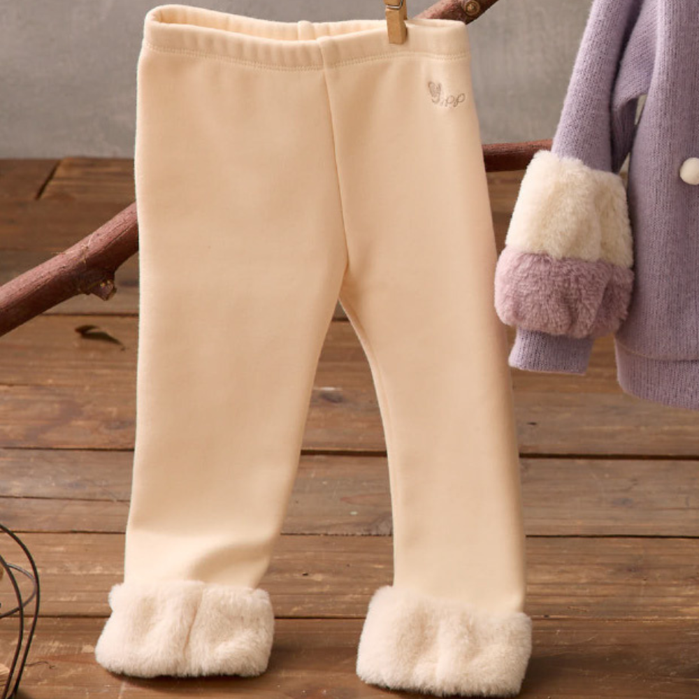 PIPPY百搭素色彈性棉內搭長褲 米白