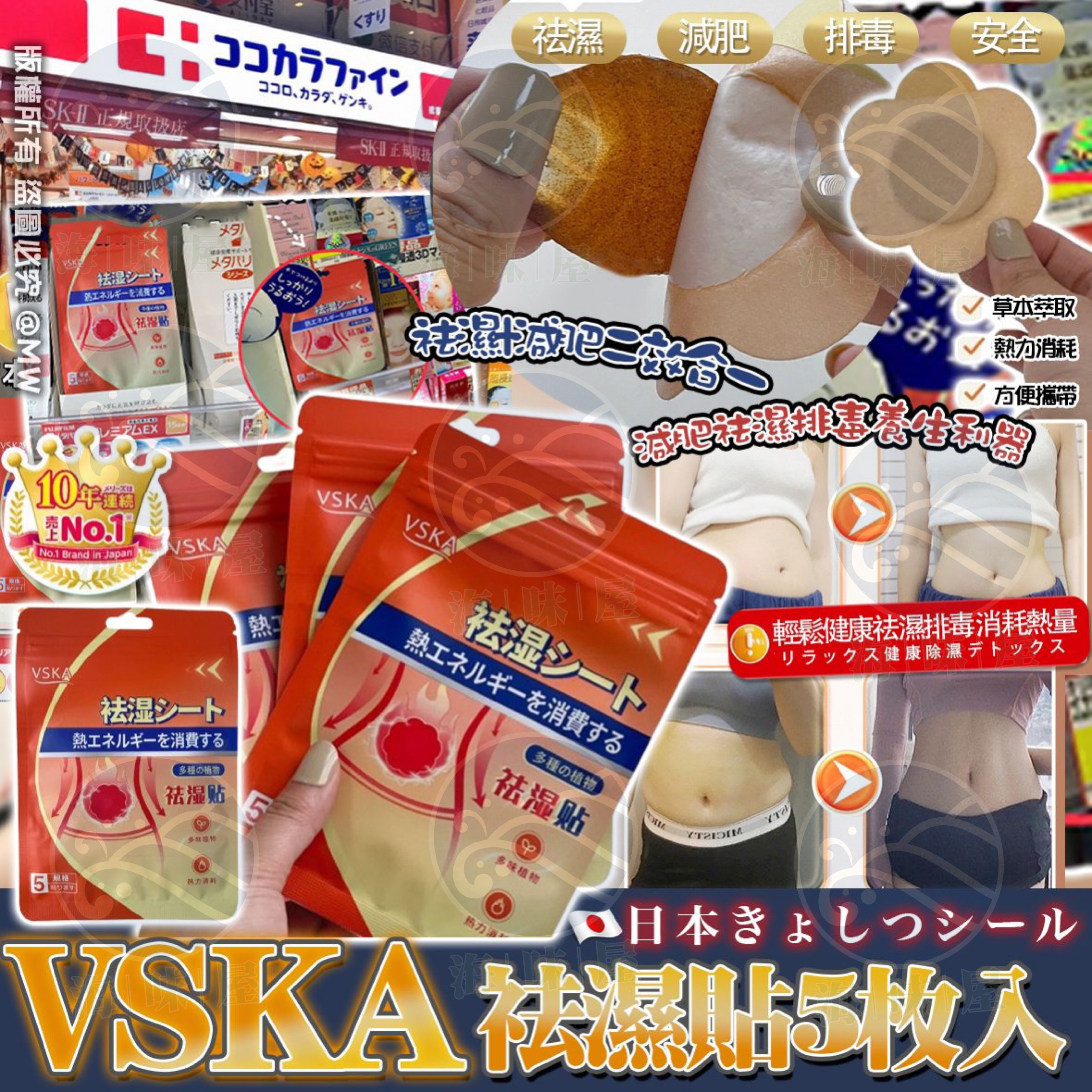 S17153 日本 VSKA 祛濕貼5枚入（一套3包）