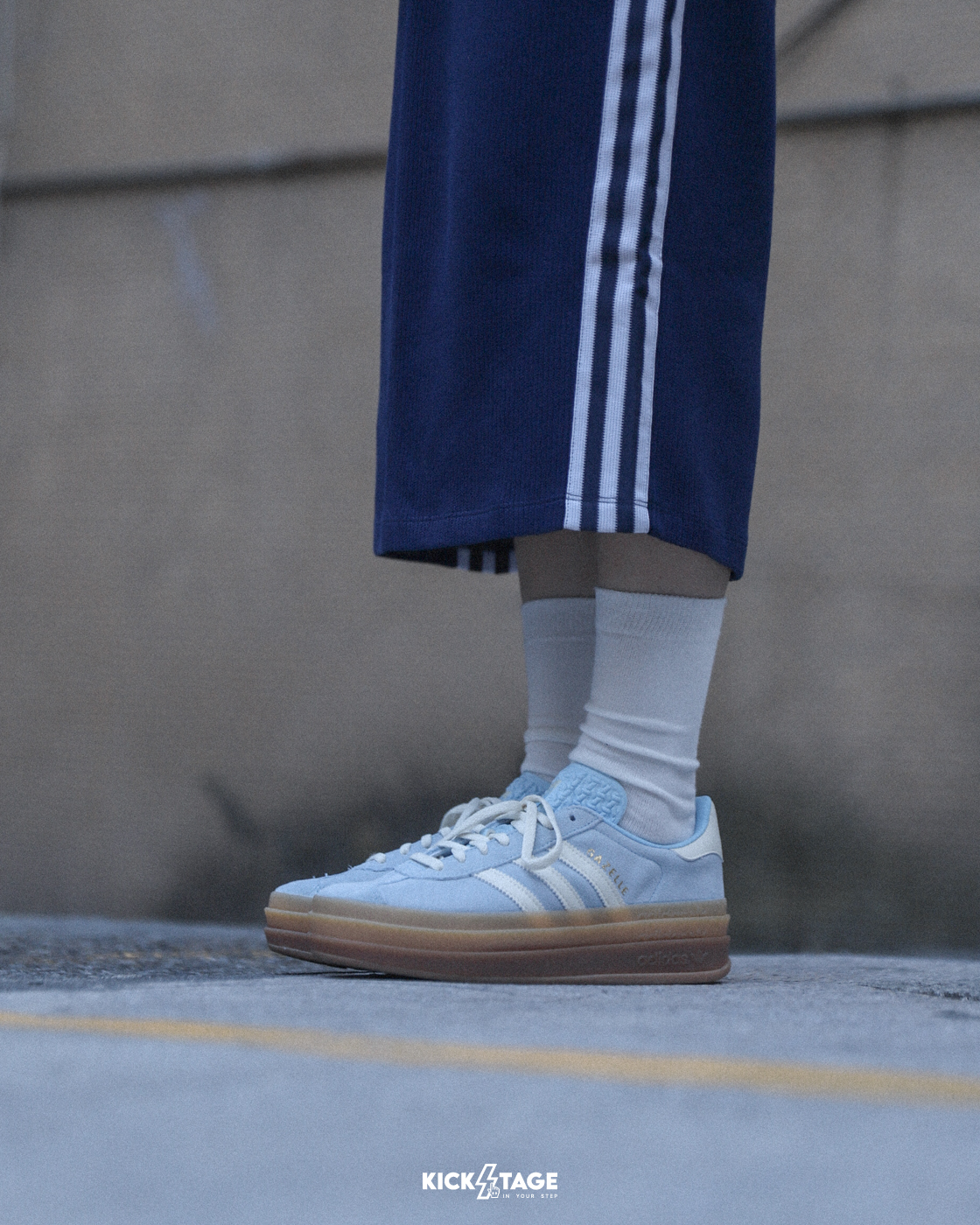 女鞋 ADIDAS GAZELLE BOLD W 藍米白焦糖 麂皮 厚底 鬆糕鞋 休閒鞋【JQ7776】 highshoes