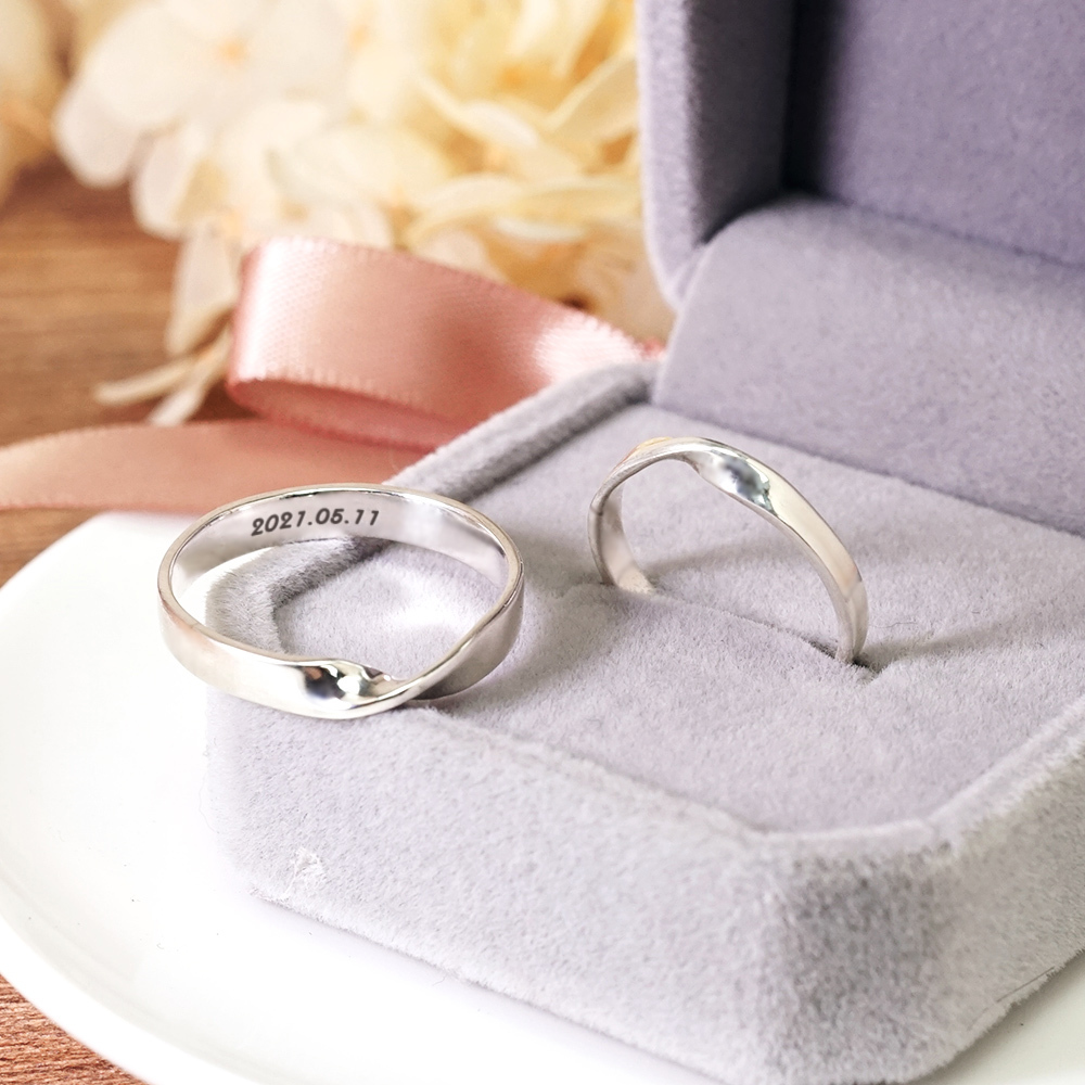莫比烏斯輕薄款 可刻字 純銀情侶對戒組 客製化 情侶戒指 指紋戒指