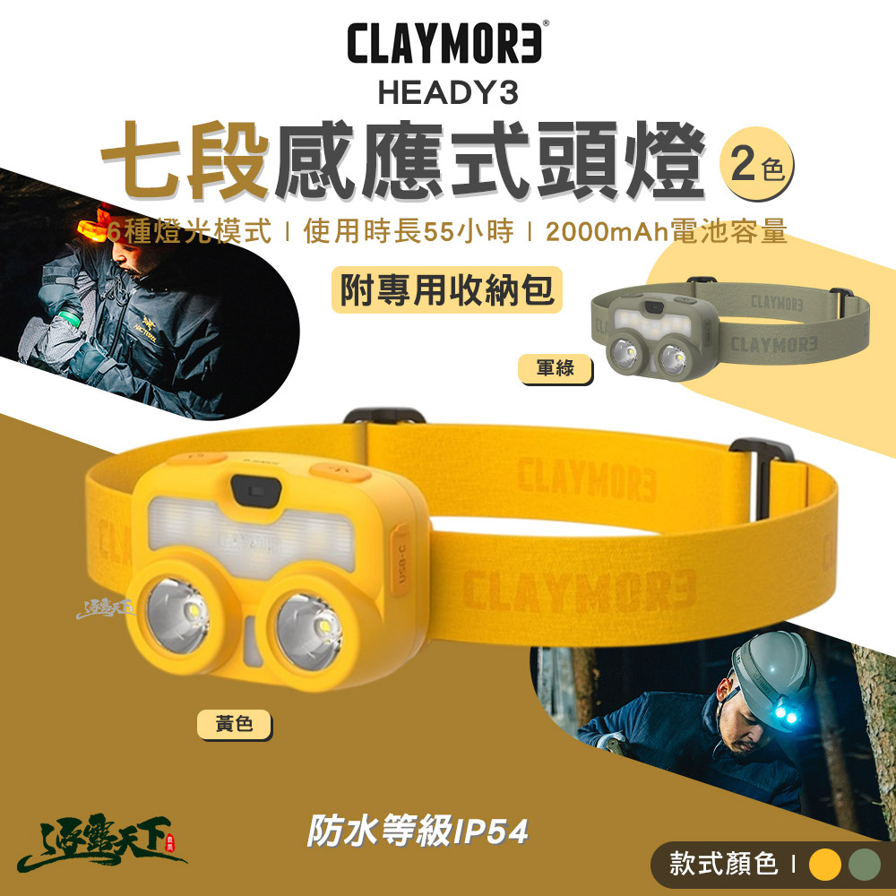 CLAYMORE HEADY3 七段感應式頭燈