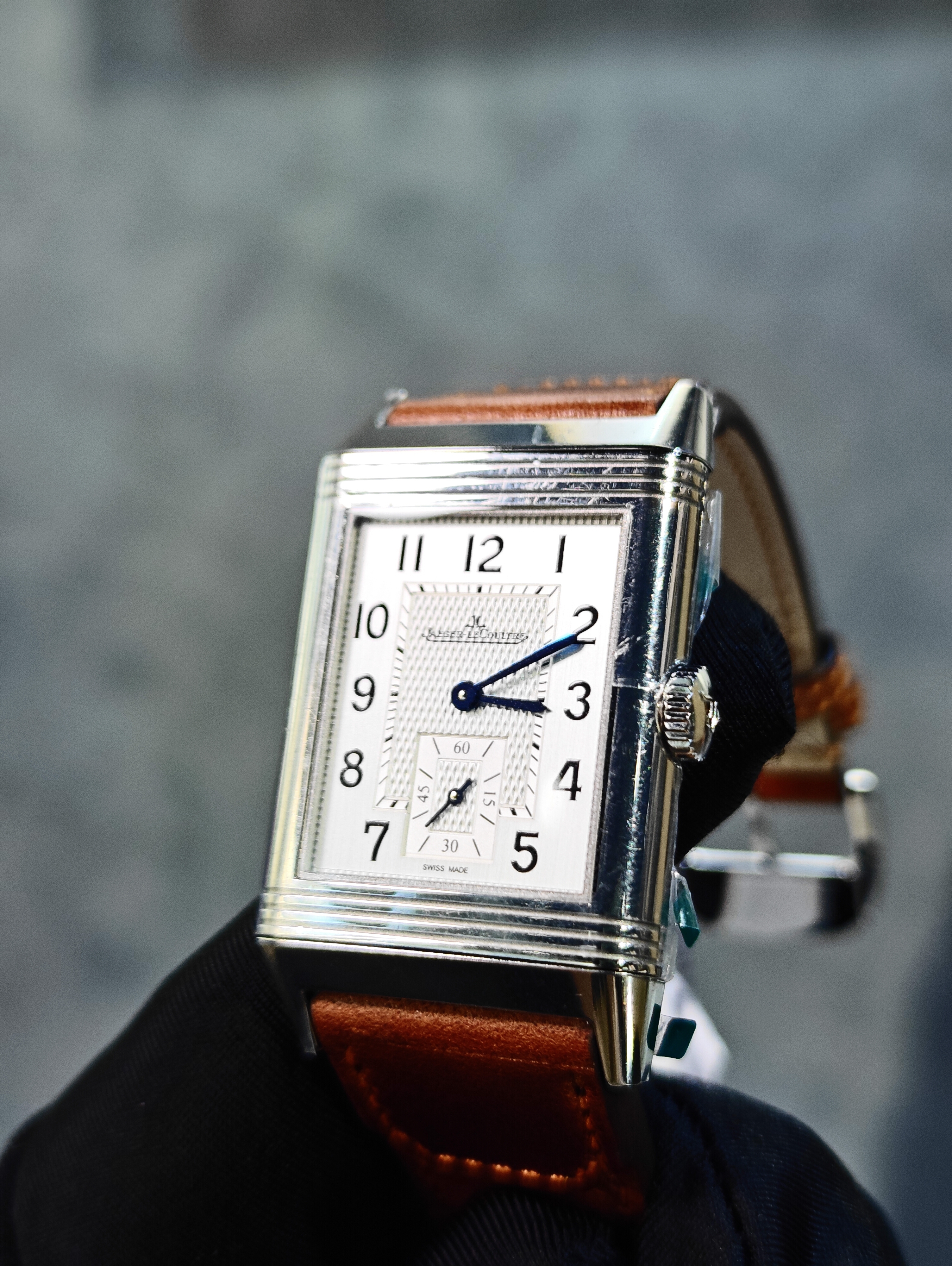 BRAND NEW JAEGER Q3858522 SILVER DIAL STEEL REVERSO CLASSIC MONOFACE SMALL SECONDS 27MM