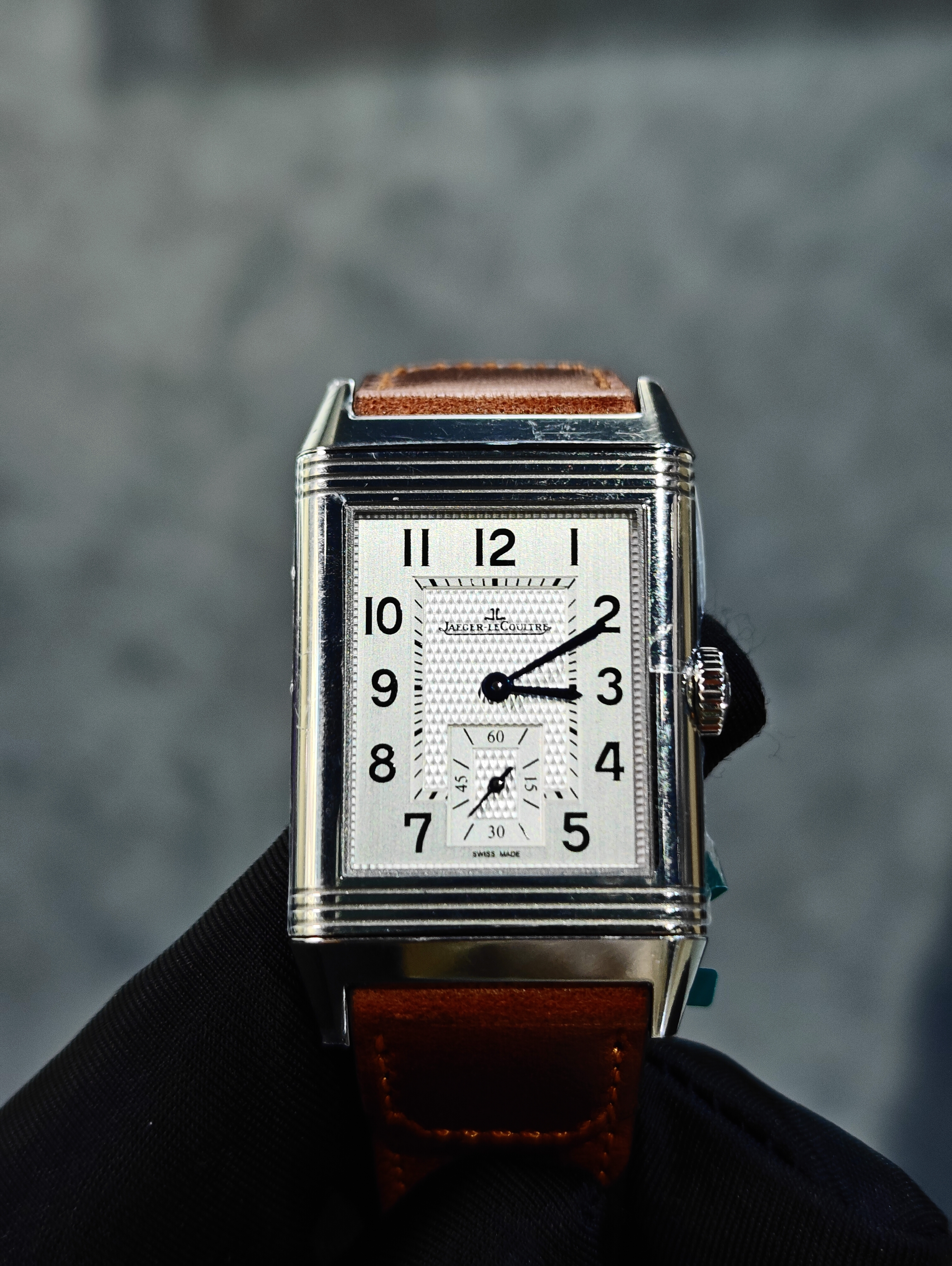 BRAND NEW JAEGER Q3858522 SILVER DIAL STEEL REVERSO CLASSIC MONOFACE SMALL SECONDS 27MM
