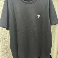 [S] GUESS UNISEX ORIGINAL MINI TRIANGLE SLUB TEE,BLACK, MO2K9481-BLK [FINAL SALE] (SGU668)