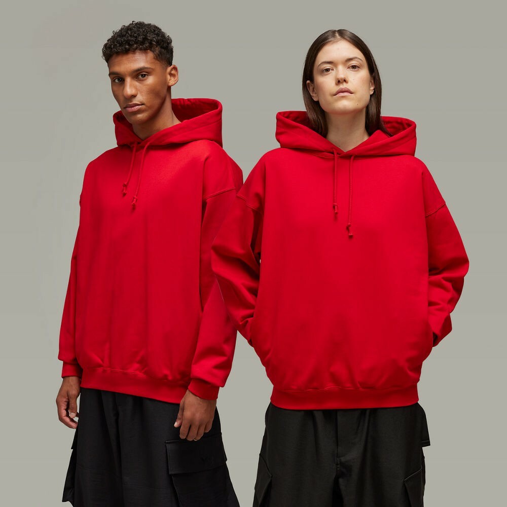 【 Y-3 U GFX HOODIE 筆觸印刷連帽TEE - 紅 】