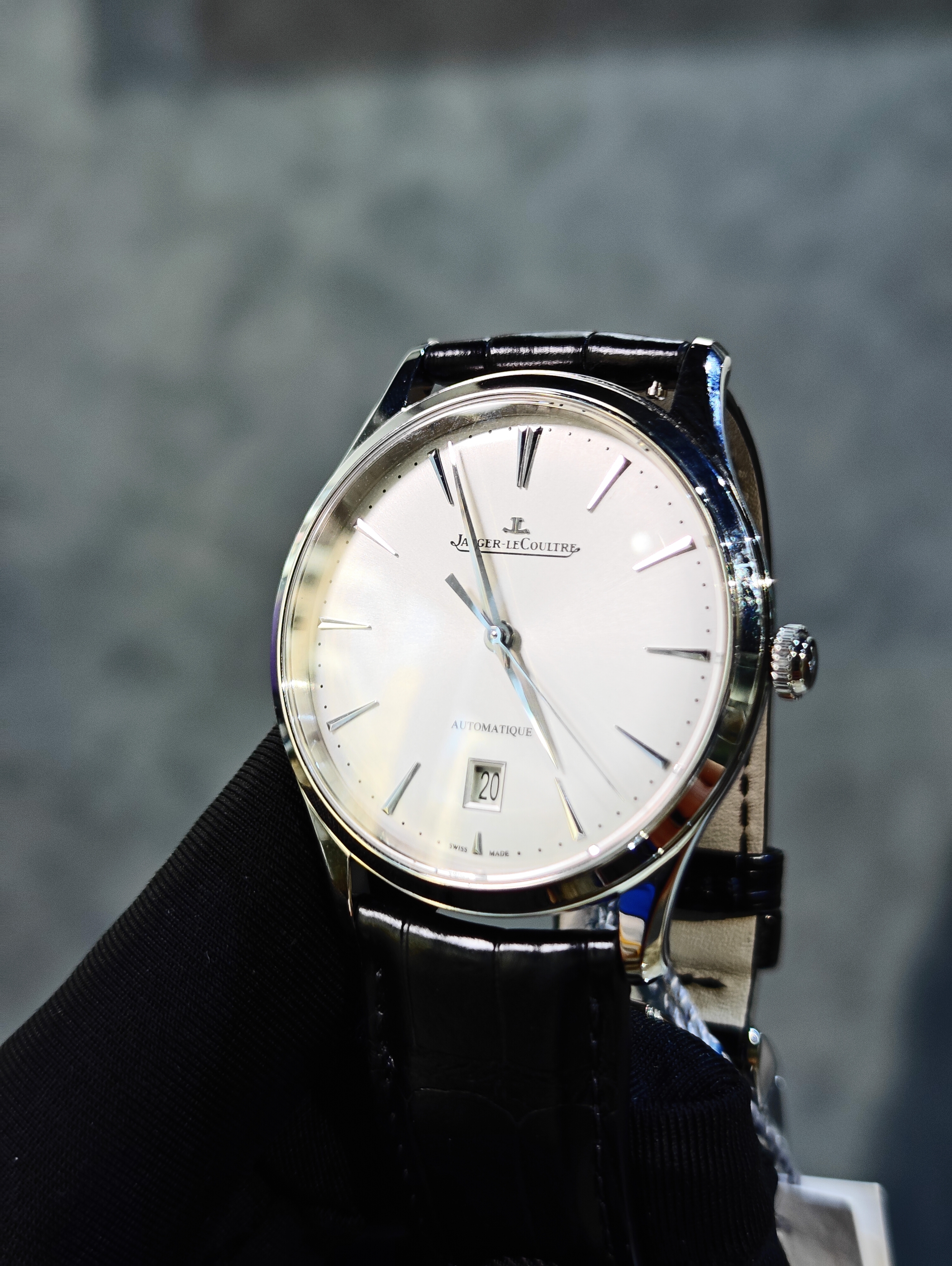 BRAND NEW JAEGER Q1238420 SILVER DIAL STEEL MASTER ULTRA THIN 39MM