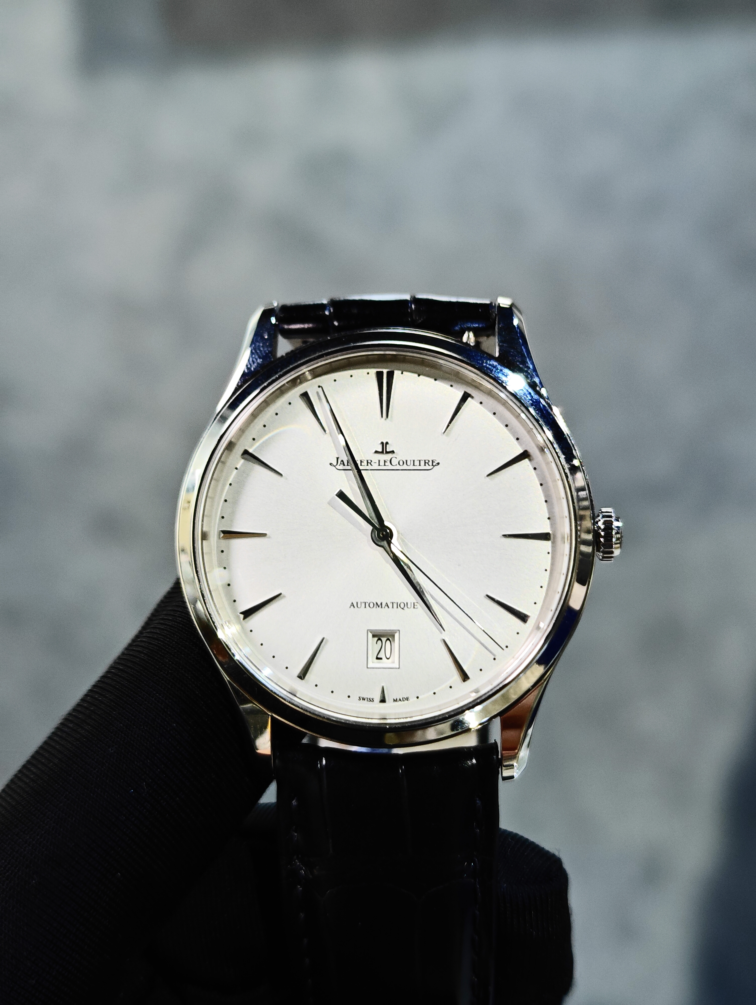 BRAND NEW JAEGER Q1238420 SILVER DIAL STEEL MASTER ULTRA THIN 39MM