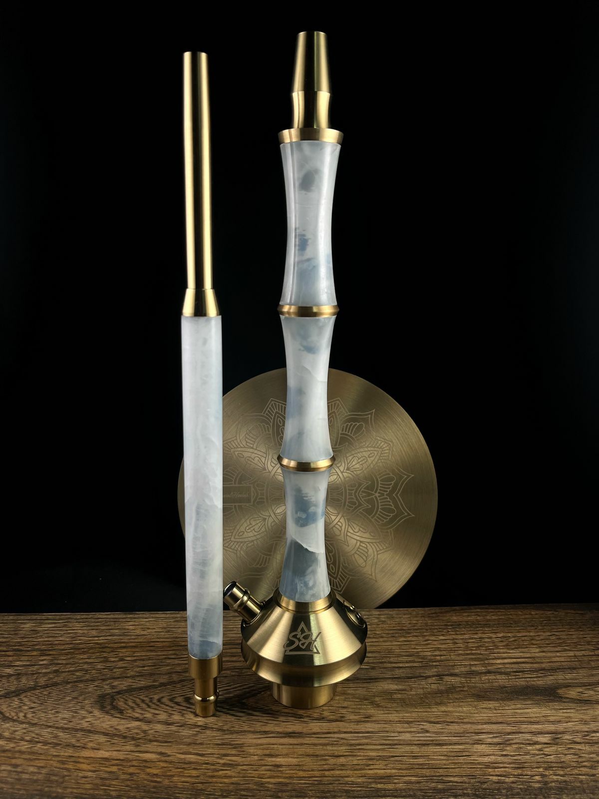 Special Hookah Triple - Blue Onyx - Gold
