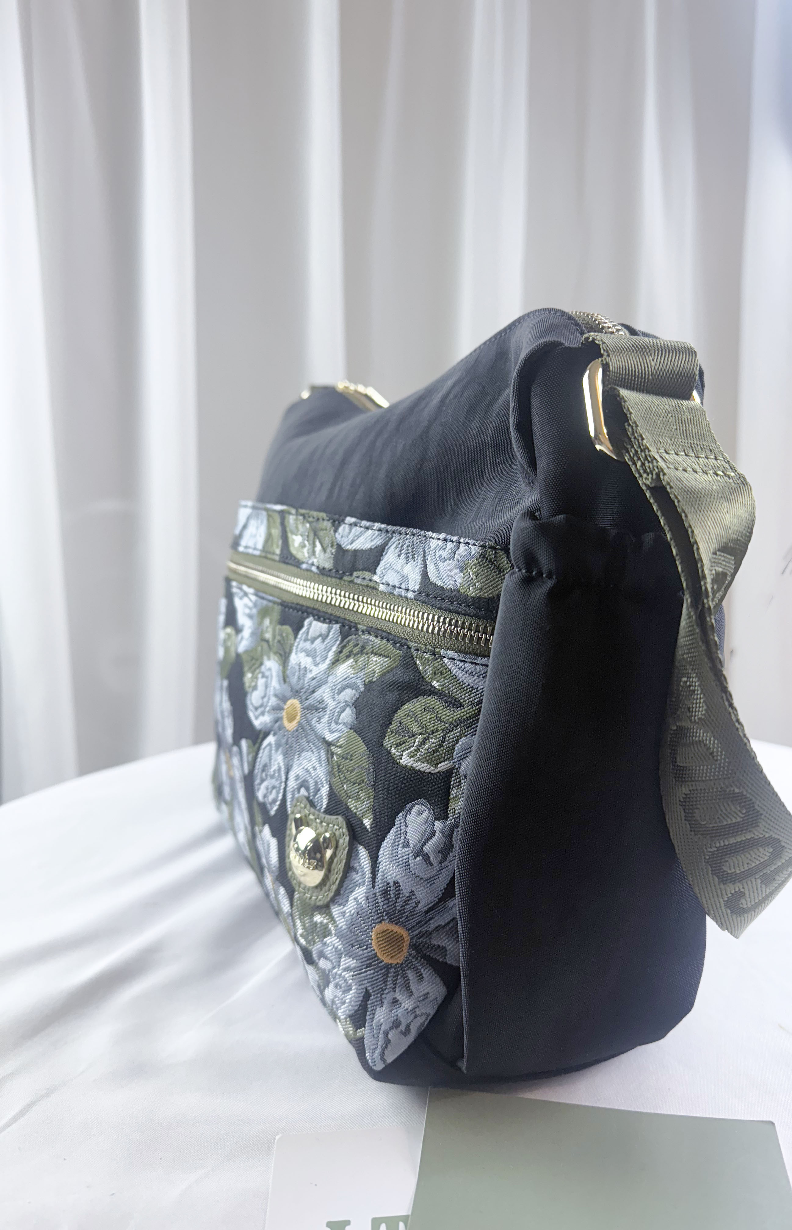 GOODS 提花綠防潑水側背包 附零錢包  #2860