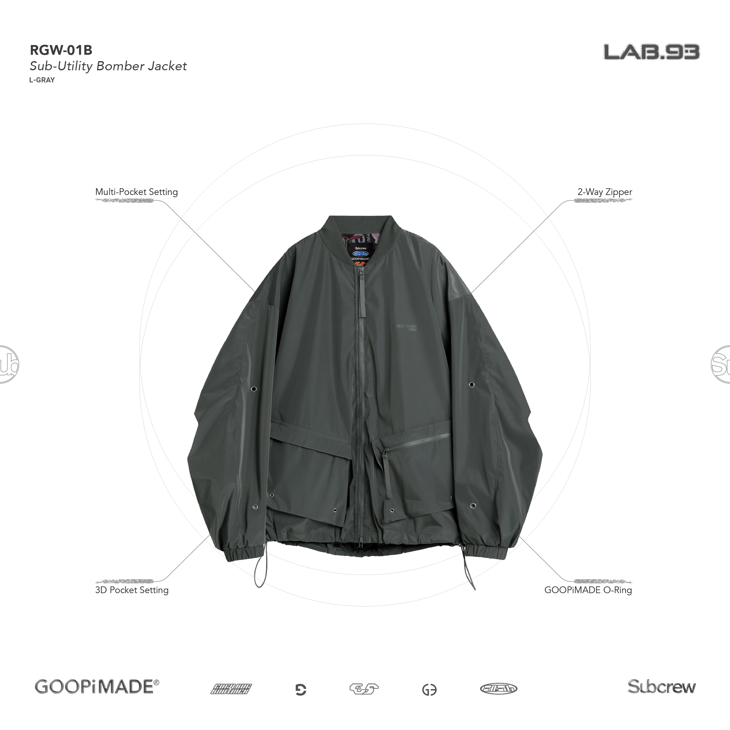 RGW-01B” Sub-Utility Bomber Jacket - L-Gray