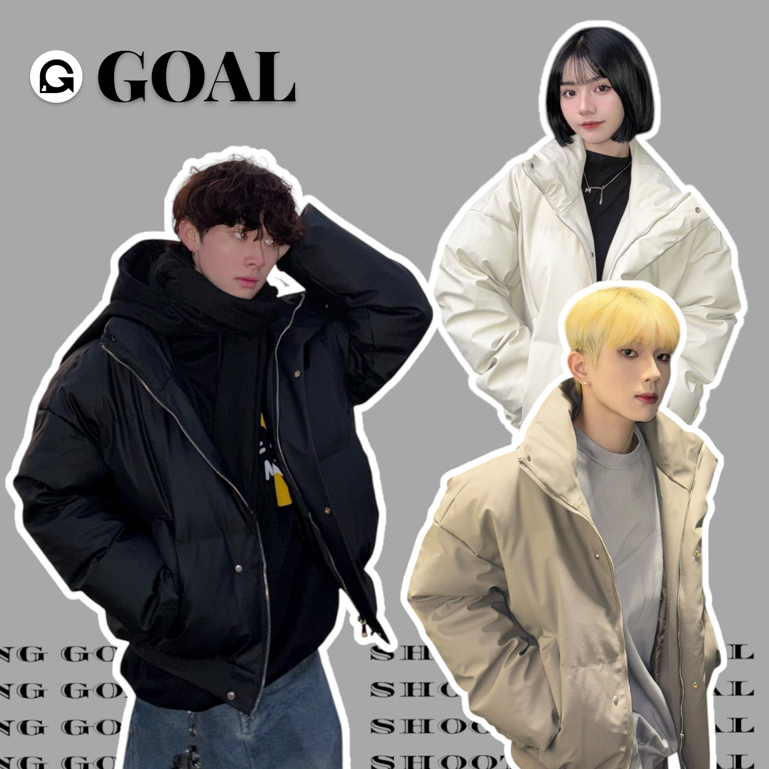 (GOAL) 立領 皮革麵包外套 11259