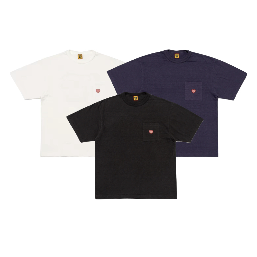Human Made Pocket Tee 愛心口袋刺繡 深藍 白色 黑色 HM28CS031